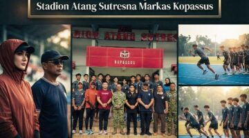Pelaksanaan Tes Fisik Para Atlet di Stadion Atang Sutresna Markas Kopassus