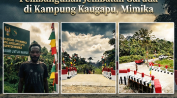 Pembangunan Jembatan Garuda di Kampung Kaugapu, Mimika