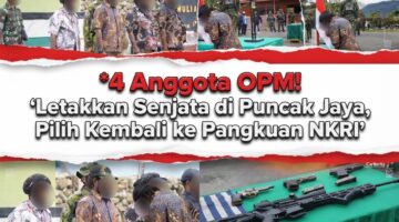 4 Anggota OPM Letakkan Senjata di Puncak Jaya, Pilih Kembali ke Pangkuan NKRI