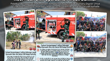 Siap Padamkan Api! Personel Lanud Sjamsudin Noor Asah Skill Operasikan Mobil Damkar