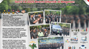 999 Prada Baru Lahir! Dikmata Infanteri TNI AD Gel II TA 2026 Resmi Dilantik di Magetan