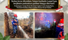 Medan Berat ditembus, Satgas Karhutla Lanud Sam berjibaku Padamkan Gambut hingga dini hari! 