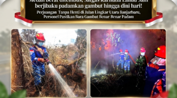 Medan Berat ditembus, Satgas Karhutla Lanud Sam berjibaku Padamkan Gambut hingga dini hari! 