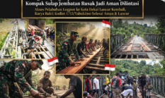 Aksi Nyata di Papua! TNI-Polri dan Masyarakat Gotong Royong Selamatkan Jembatan KM 7 Penghubung Dekai