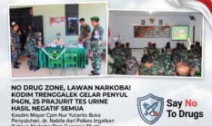 No Drug Zone, Lawan Nark0ba! Kodim Trenggalek Gelar Penyuluhan P4GN, 25 Prajurit Tes Urine Hasil Negatif Semua