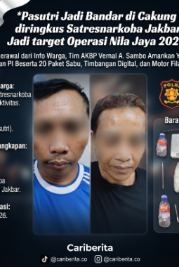 Pasutri Jadi Bandar di Cakung diringkus Satresnarkoba Jakbar, Jadi target Operasi Nila Jaya 2026!