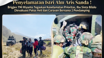 2 Heli TNI Berhasil Melaksanakan Misi Penyelamatan Istri Alm Aris Sanda 