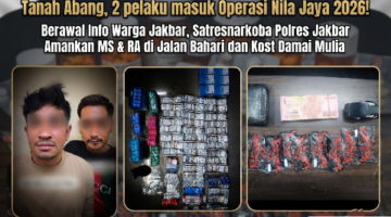 Ribuan obat keras & cartridge Etomidate disikat di Tanah Abang, 2 pelaku masuk Operasi Nila Jaya 2026! 