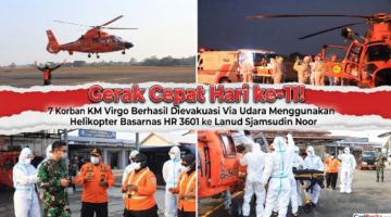 Gerak Cepat Hari ke-11! 7 Korban KM Virgo Berhasil Dievakuasi Via Helikopter Basarnas HR 3601 ke Lanud Sjamsudin Noor
