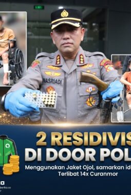 2 Residivis Bersenpi di Door Polisi, Menyamar sebagai Ojol, Terlibat 14x Pencurian Motor