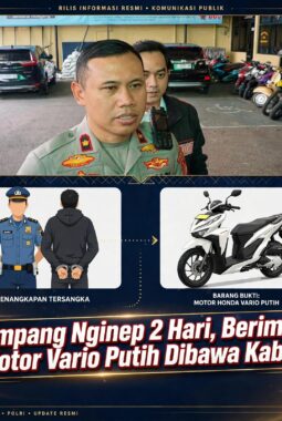 Modus Numpang Nginep 2 Hari, Vario Putih Melayang