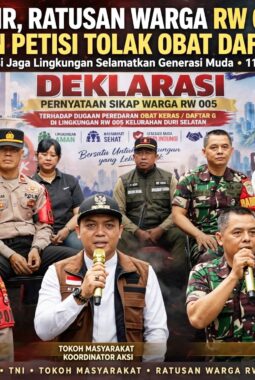 Tiga Pilar Tambora Hadir, Ratusan Warga RW 05 Duri Selatan Teken Petisi Tolak Obat Daftar G