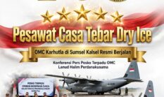 Pesawat Casa Tebar Dry Ice, OMC Karhutla Sumsel Kalsel Resmi Berjalan